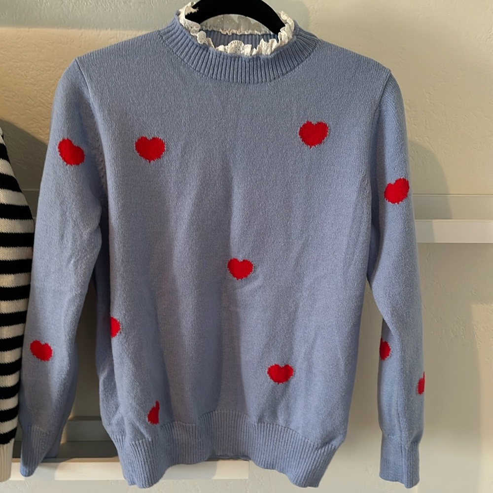 Heart Sweater with Collar